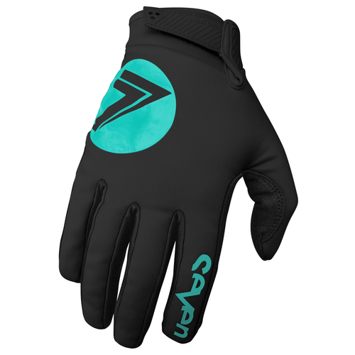 Seven MX Zero Cold Weather Adult Motocross Gloves Black/Aqua