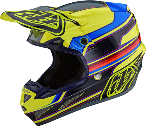 Troy Lee Designs SE4 Comp Speed MIPS ADULT Motocross Helmet Yellow/Grey