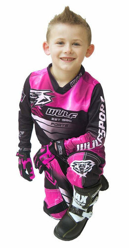 Wulfsport Forte Youth Motocross Kit Combo Pink
