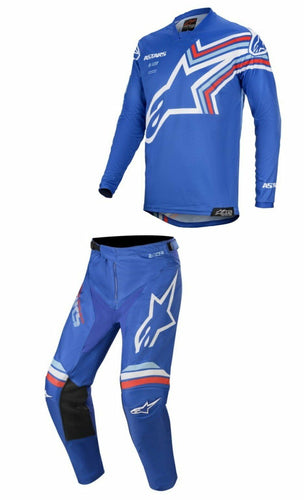 Alpinestars Racer Braap Adult Motocross Kit Combo BLUE/OFF WHITE