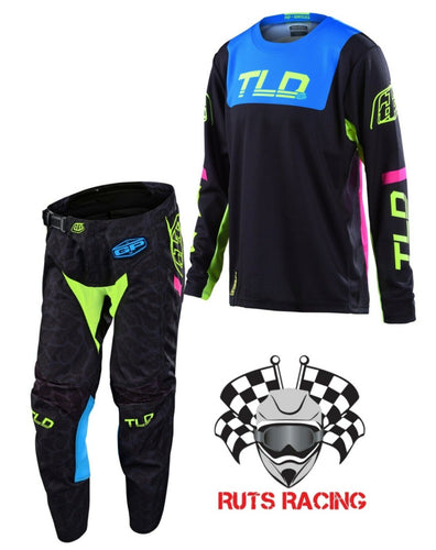 Troy Lee Designs GP Youth Motocross Kit Combo Fractura Black/Flo