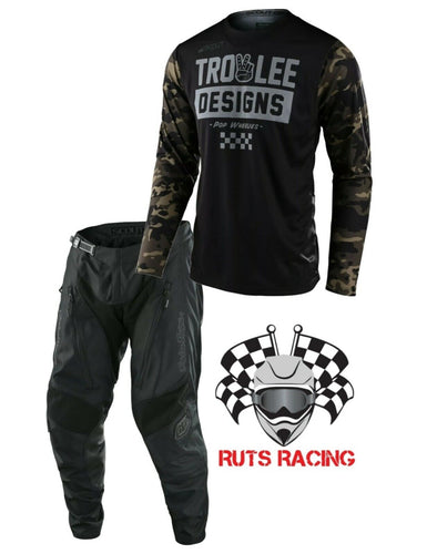 Troy Lee Designs Scout GP Peace & Wheelies Camo Green Adult Motocross/Enduro Kit