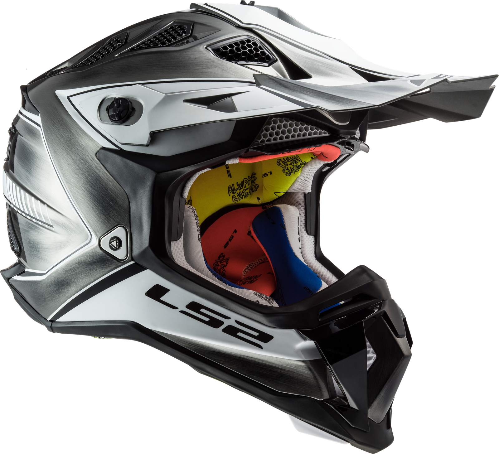 LS2 MX470 SUBVERTER POWERJEANS ADULT MOTOCROSS HELMET SILVER BLACK