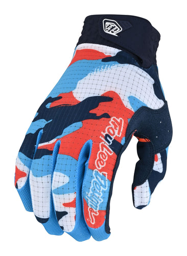 Troy Lee Designs GP Air Adult Motocross Gloves Formula Camo Navy/Orange